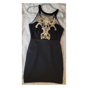 F21 Black and gold minidress